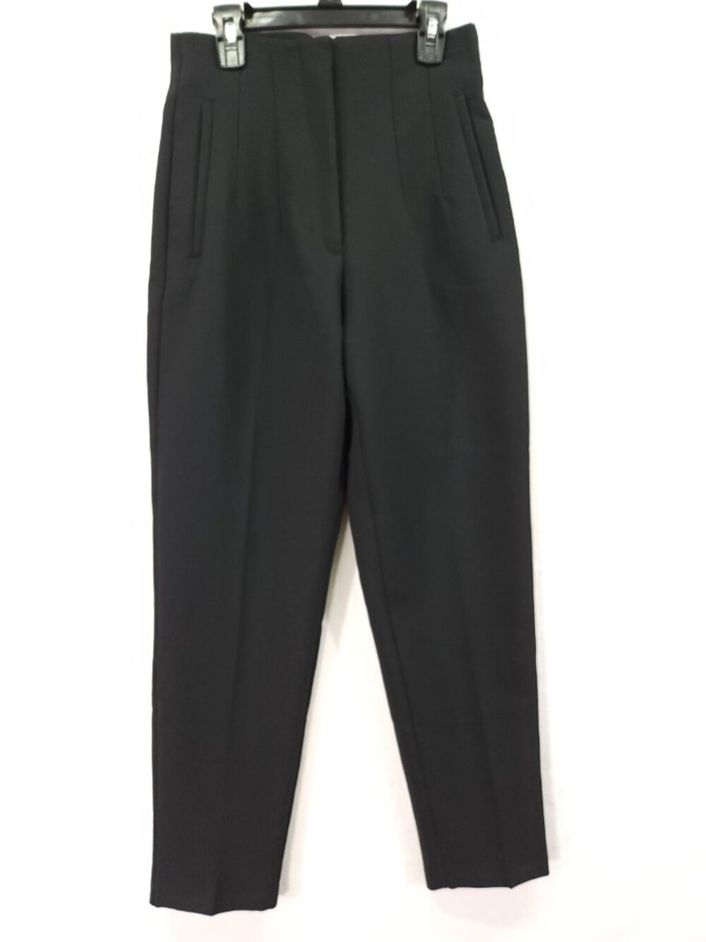 Zara  Small 25x27 Black High Waist Straight Leg Dress Pants Pleated Side Pockets